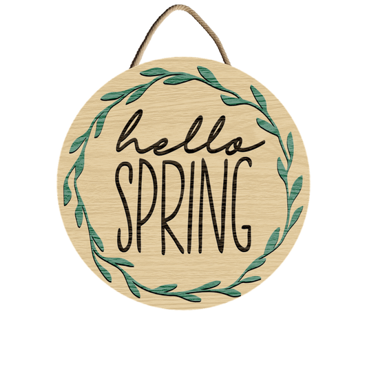 Spring Wreath Door Sign